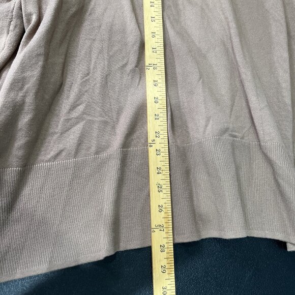 Lane Bryant Open Front Cardigan Sweater Womens Sz 26/28 Brown Duster Ribbed Work - Picture 6 of 6